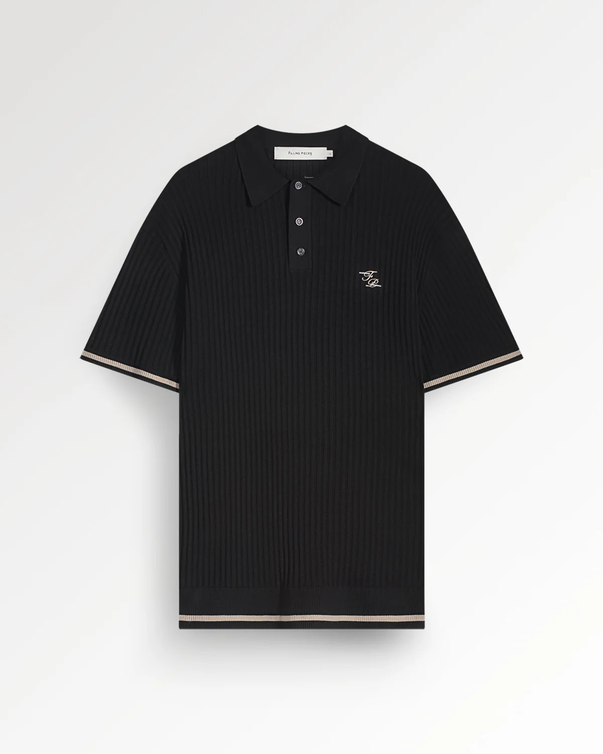 Fine Knit Polo Black