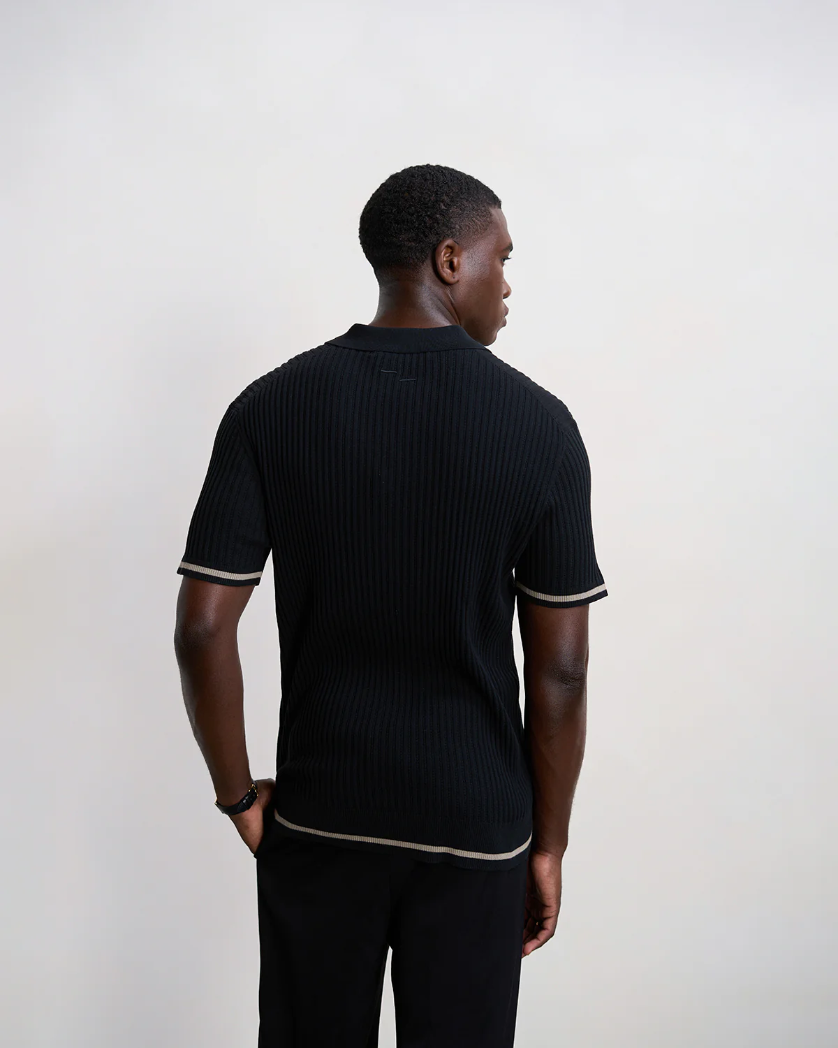 Fine Knit Polo Black - Image 5