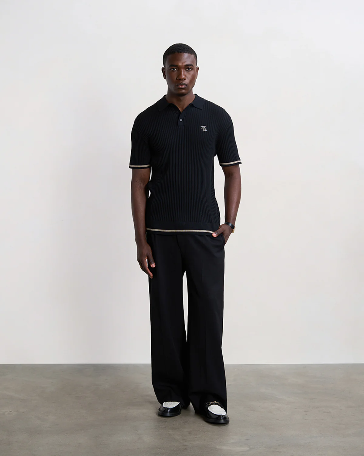 Fine Knit Polo Black - Image 6