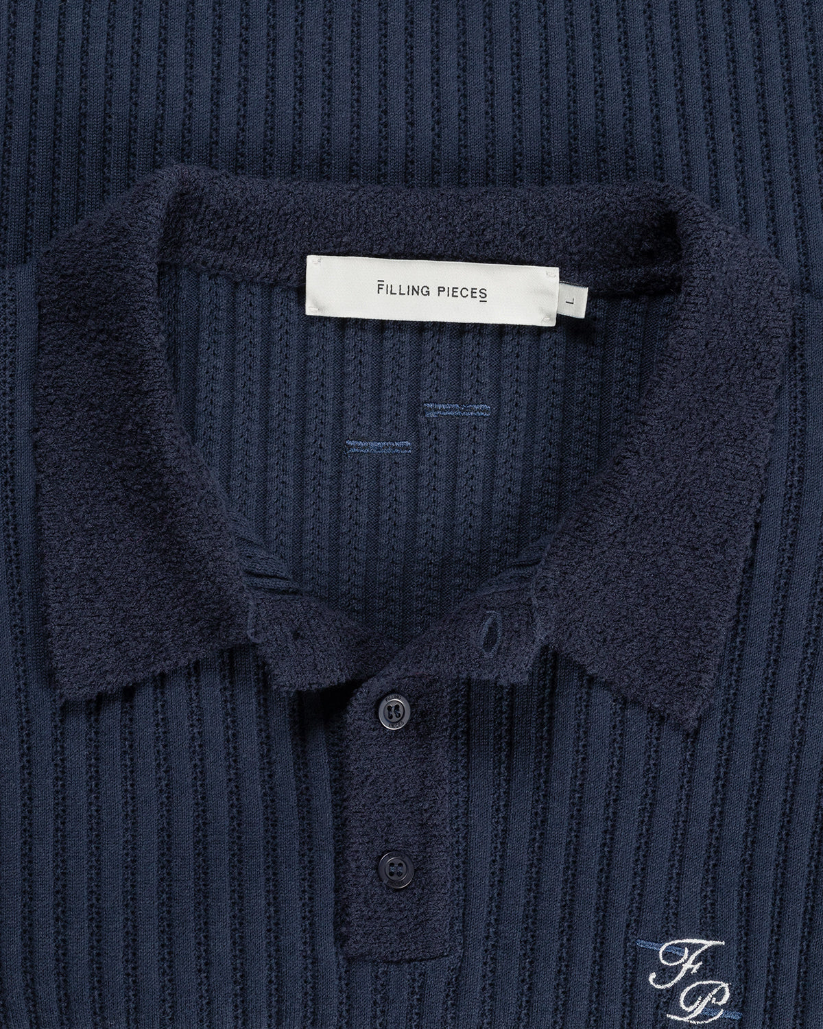 Knit Polo Boucle Maritime Blue - Image 3