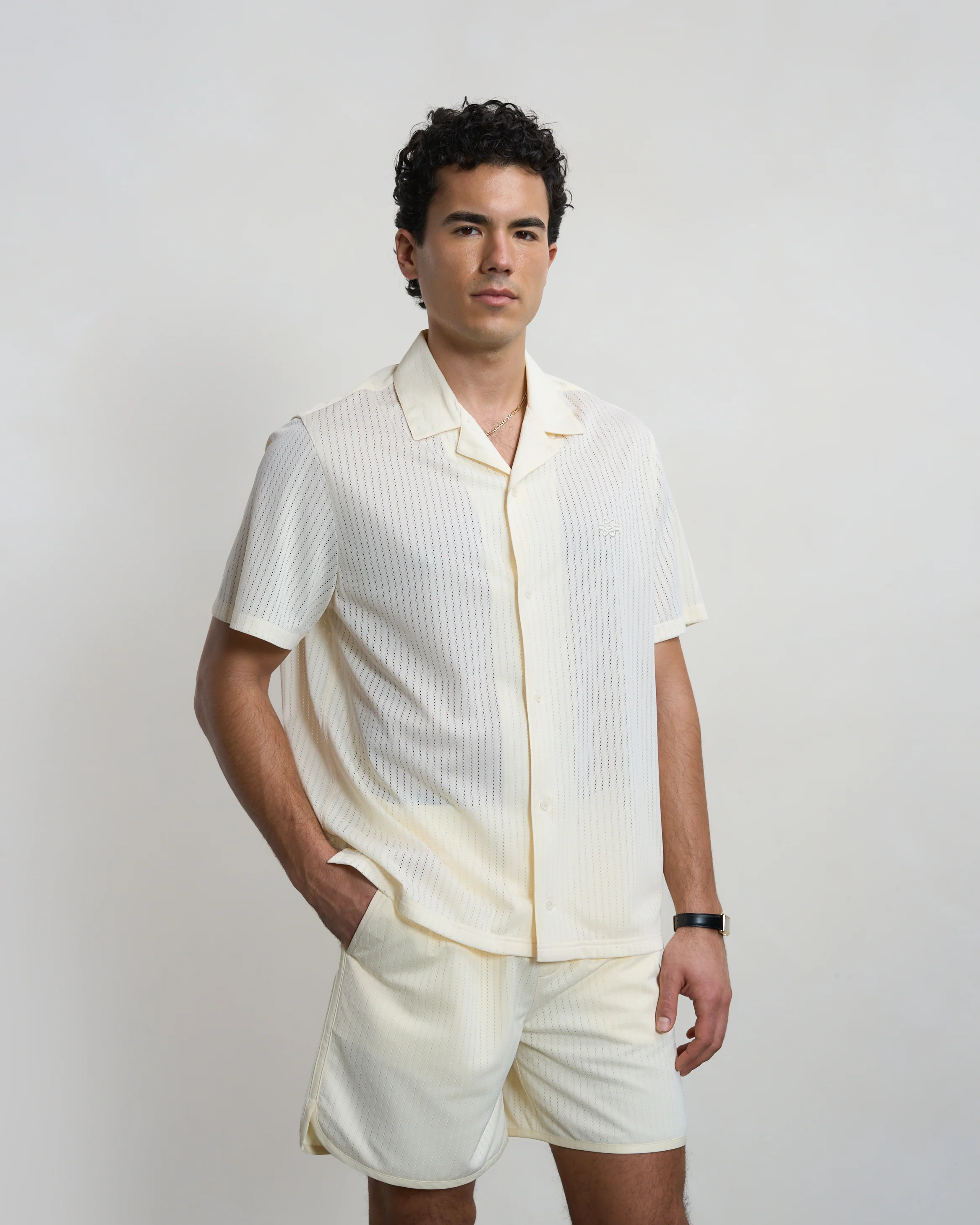 Resort Shirt Mesh Antique White - Image 4