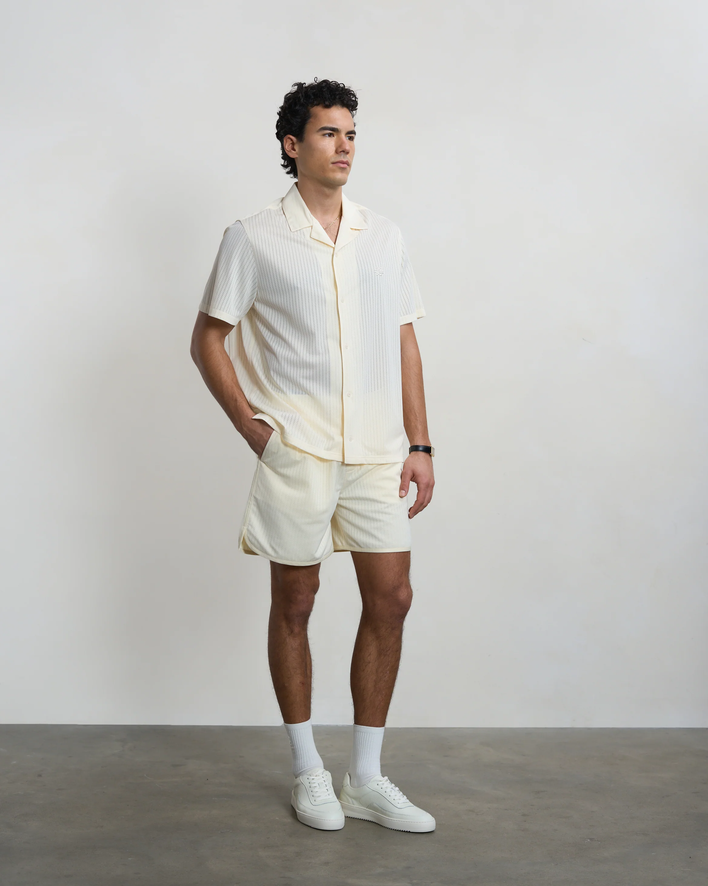 Resort Shirt Mesh Antique White - Image 7