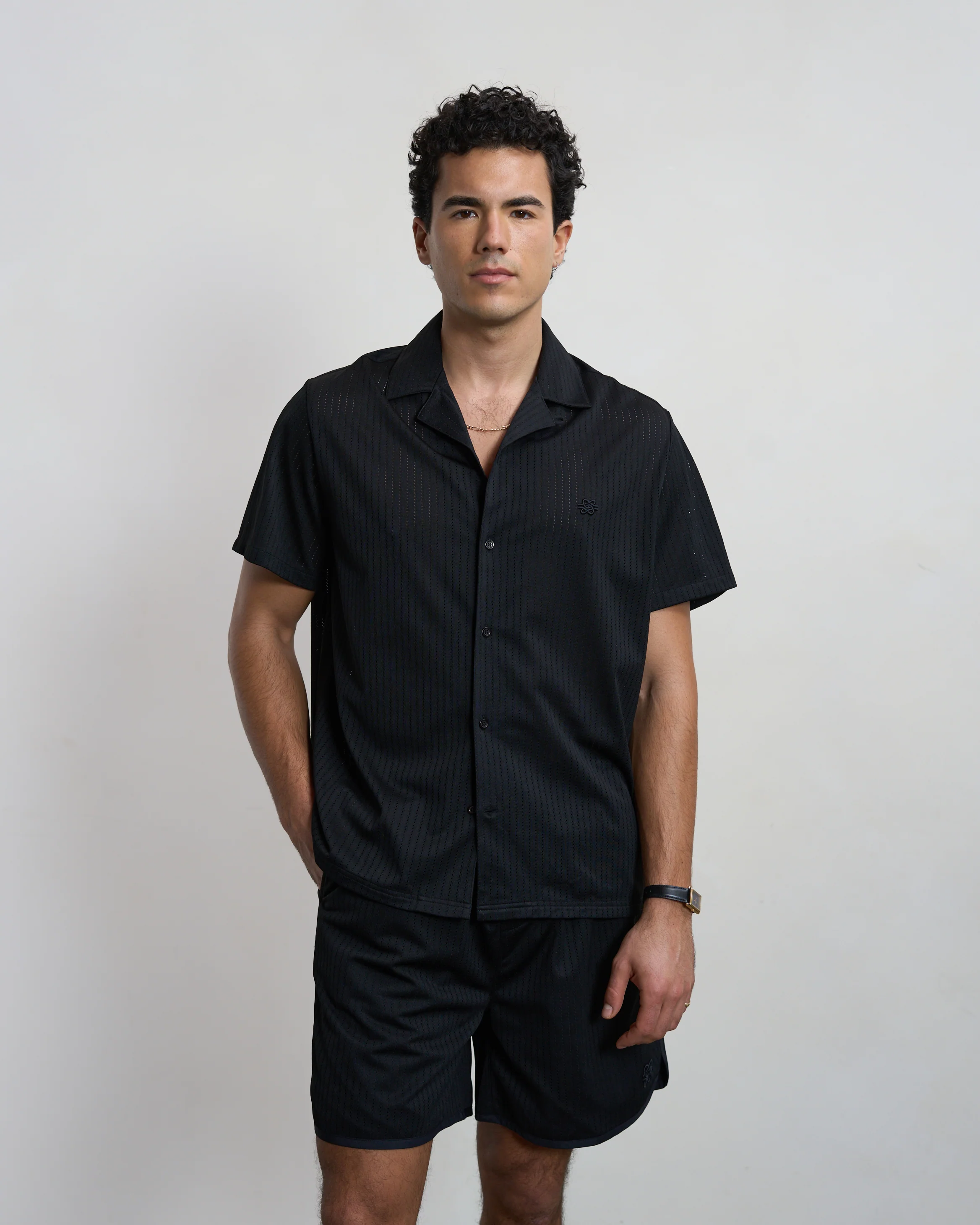 Resort Shirt Mesh Black - Image 4