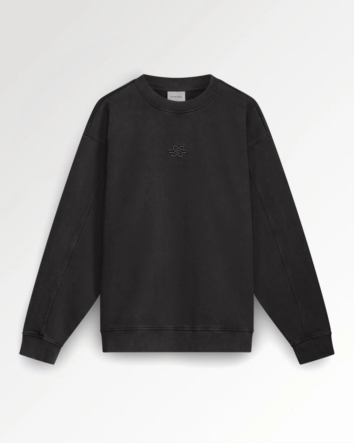 Sweatshirt Boxy Embroidered Vintage Black
