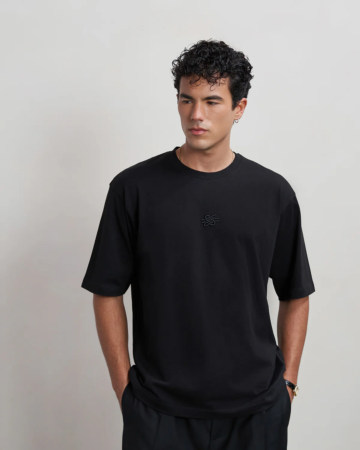 T-shirt Boxy Embroidered Black - Image 2